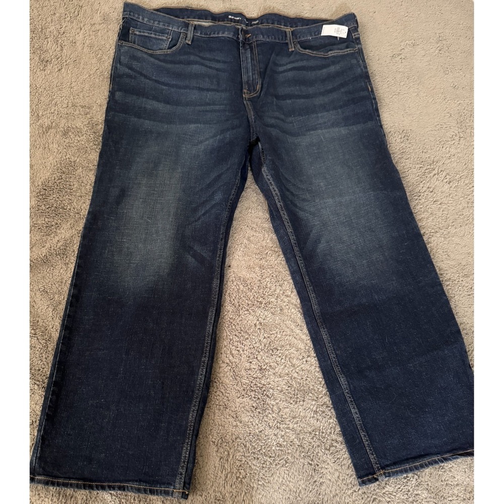 Old Navy Jeans Mens 46x30 LOT OF 2 Straight Leg Stretch Dark Wash Denim Wide New